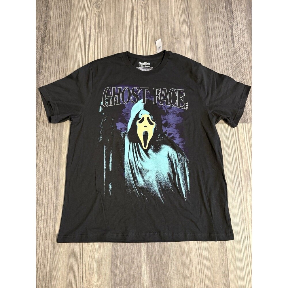 Scream Ghost Face Shirt Mens XL Black Bioworld Movie Horror Halloween Tee NEW